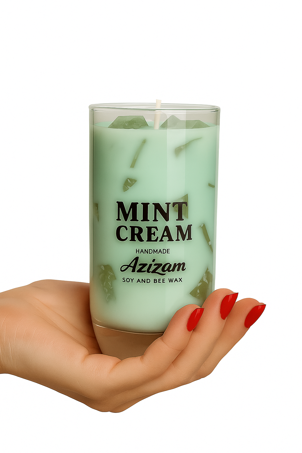 Baby Mint Cream – Matcha Latte Kerze in Mintgrün | Handmade by Azizam