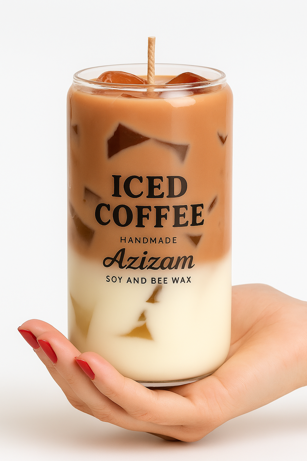 Iced Coffee – Matcha Latte Kerze im Coffee-Look | Handmade by Azizam