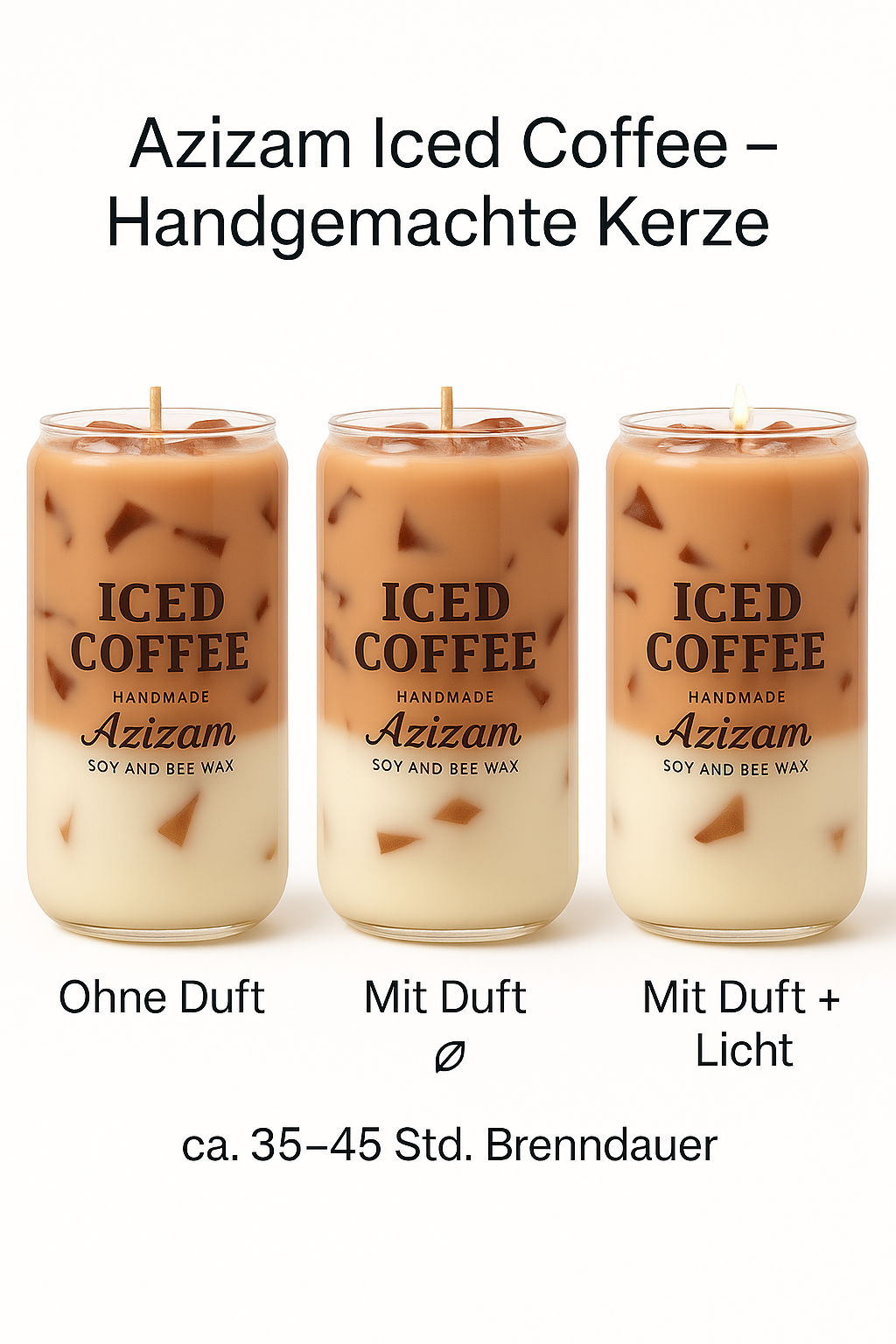 Iced Coffee – Matcha Latte Kerze im Coffee-Look | Handmade by Azizam