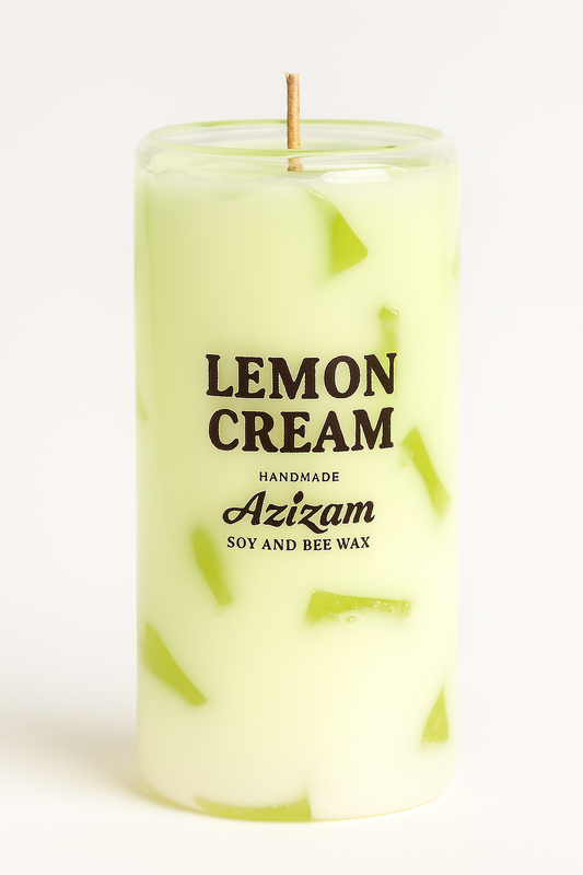 Lemon Cream – Matcha Latte Kerze im Zitrus-Look | Handmade by Azizam