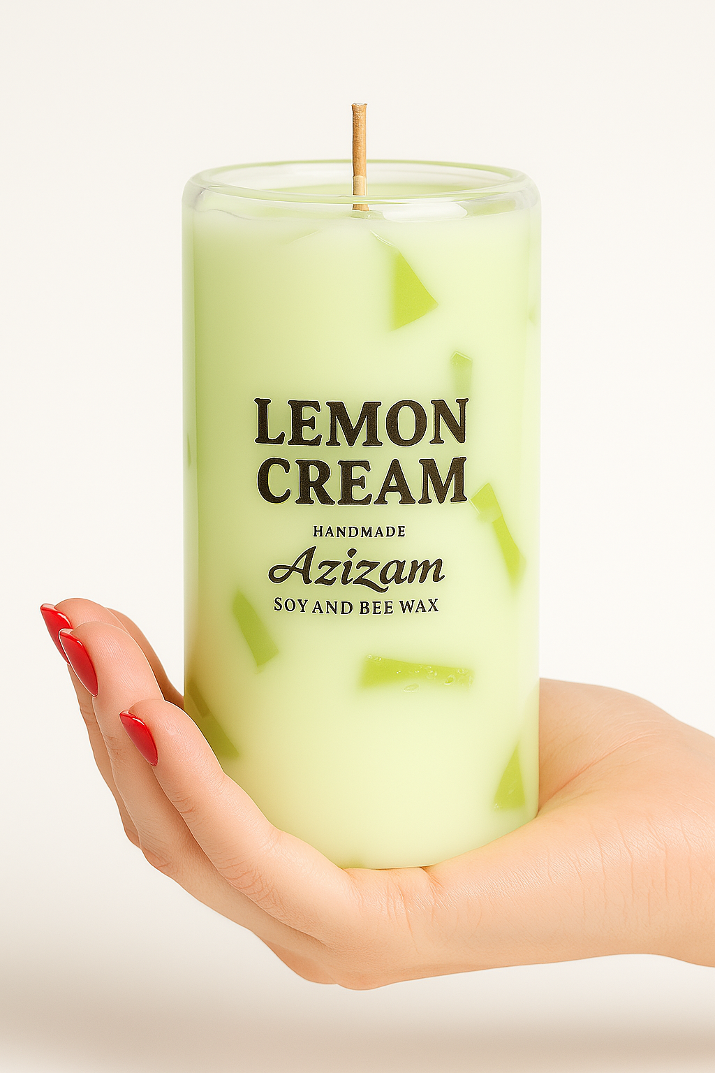 Lemon Cream – Matcha Latte Kerze im Zitrus-Look | Handmade by Azizam