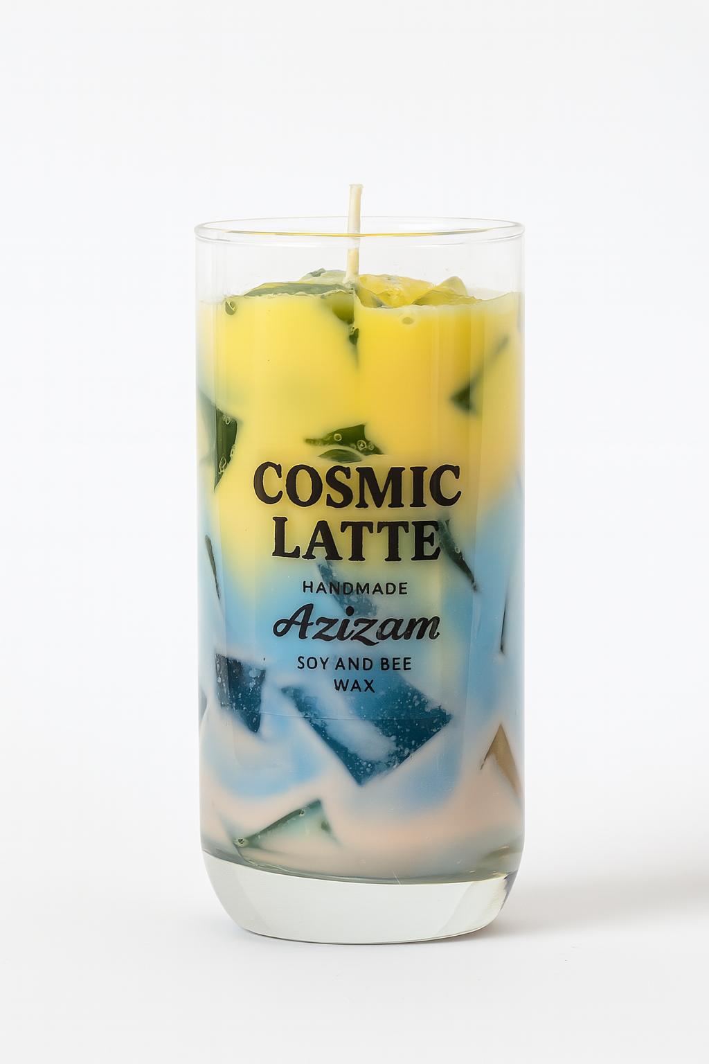 Cosmic Latte – Galaxy Style Matcha Candle in a Glass | Handmade by Azizam