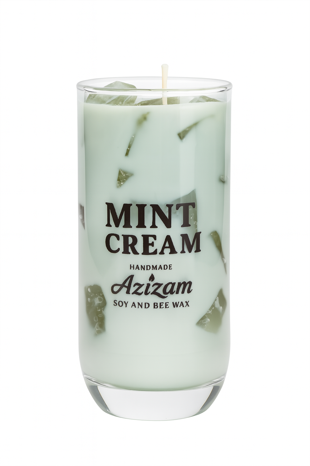 Baby Mint Cream – Matcha Latte Candle in Mint Green | Handmade by Azizam