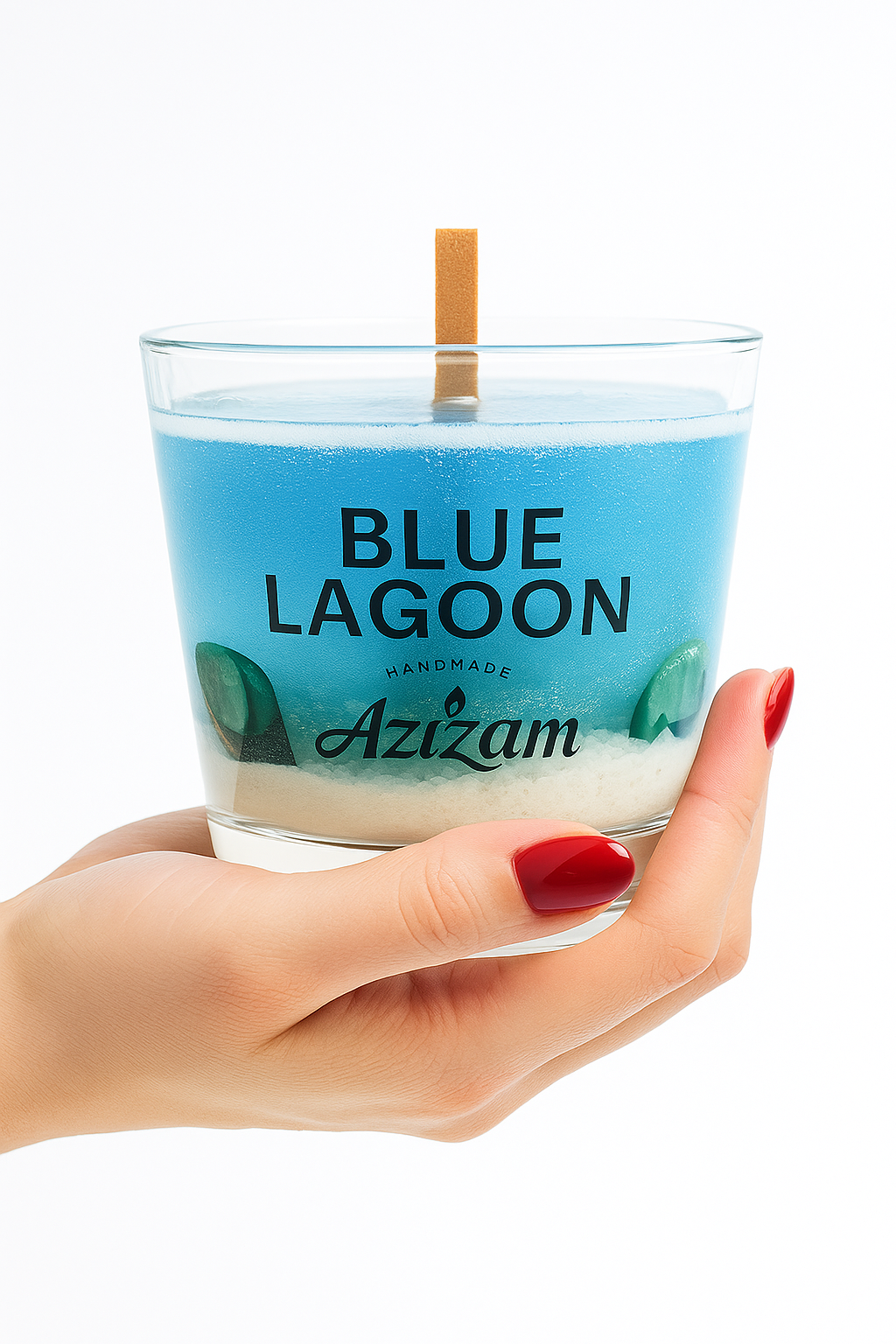 Blue Lagoon Kerze im Glas – Meeresfeeling pur | Handmade by Azizam