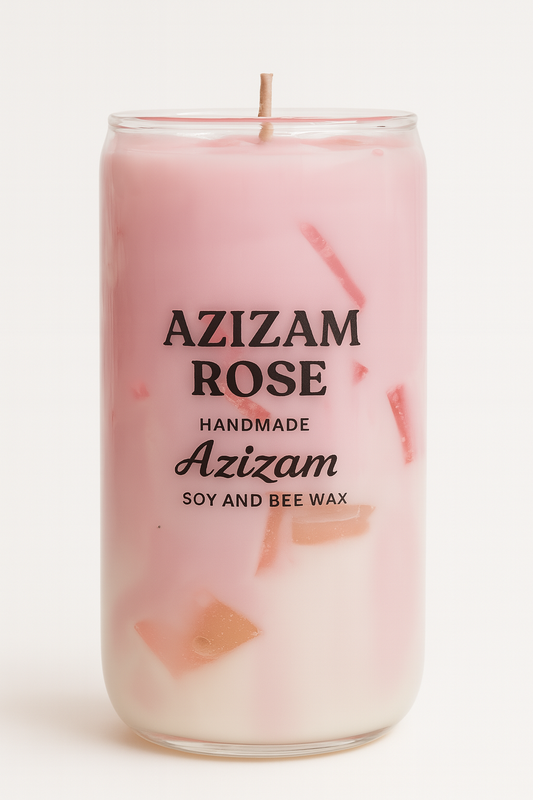 Azizam Rose – Matcha Latte Duftkerze im Glas | Handmade by Azizam