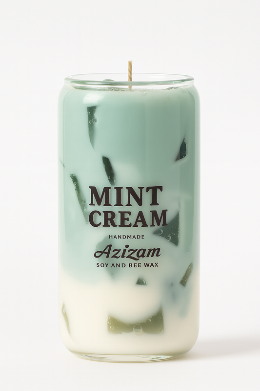 Mint Cream – Matcha Latte Kerze in Mintgrün | Handmade by Azizam